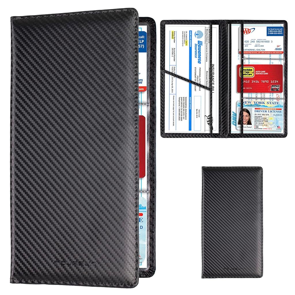 STHIRA® Car Registration & Insurance File Holder Bifold Car Documents Holder Bag STHIRA® Car Registration & Insurance File Holder Bifold Car Documents Holder Bag